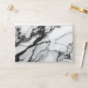 Modern White & Black Marble HP Laptop Skin
