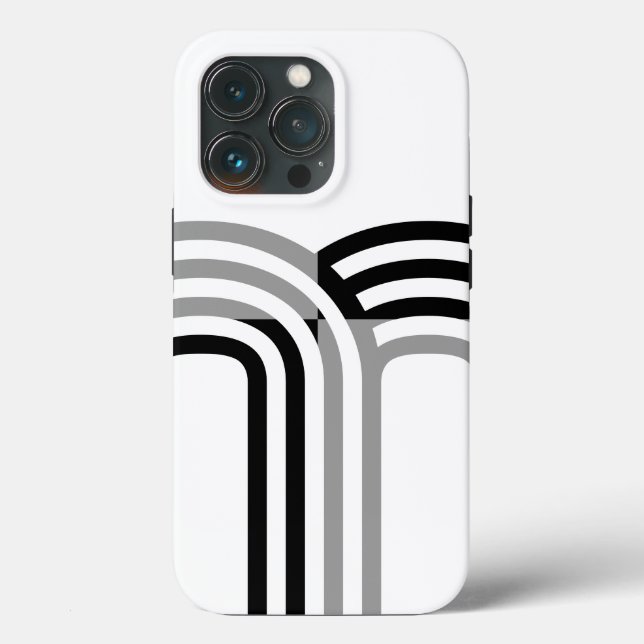 Modern White Black Monotone Initial Pattern Case-Mate iPhone Case (Back)