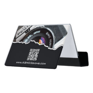 Modern White & Black Photography Desk Business Car Card Holder