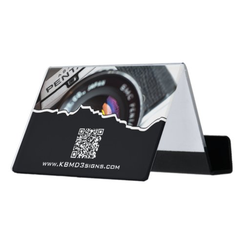 Modern White  Black Photography Desk Business Car Desk Business Card Holder