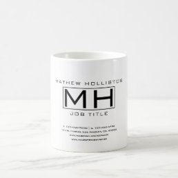 Modern White &amp; Black Professional Coffee Mug