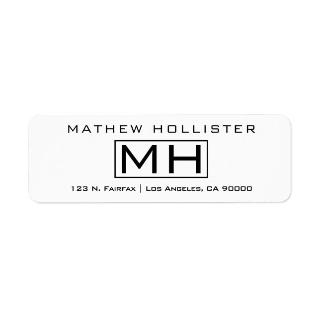Modern White & Black Professional Label (Front)