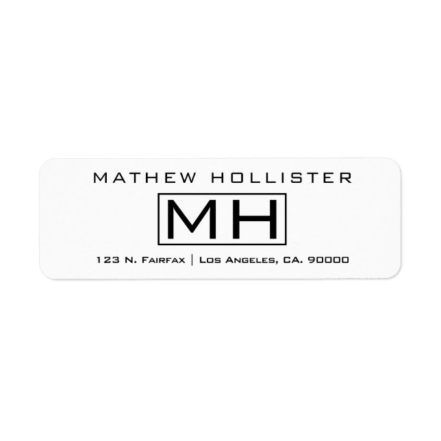 Modern White & Black Professional Label (Front)