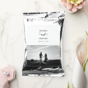 Modern White & Black Script Couple Photo Wedding Coffee Drink Mix