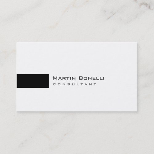 Modern White Black Simple Consultant Business Card