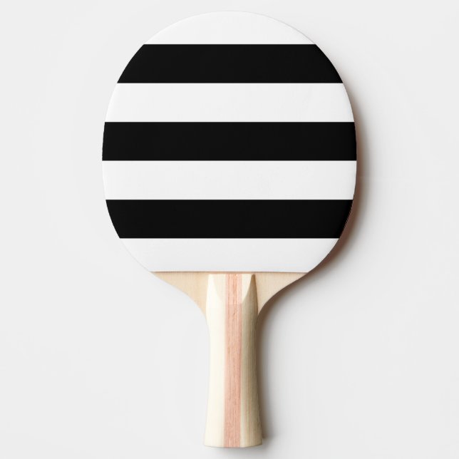 Modern White, Black Stripe Ping-Pong Paddle (Front)