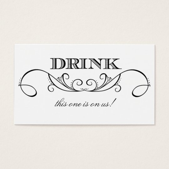 modern white black swirl wedding drink ticket zazzlecom