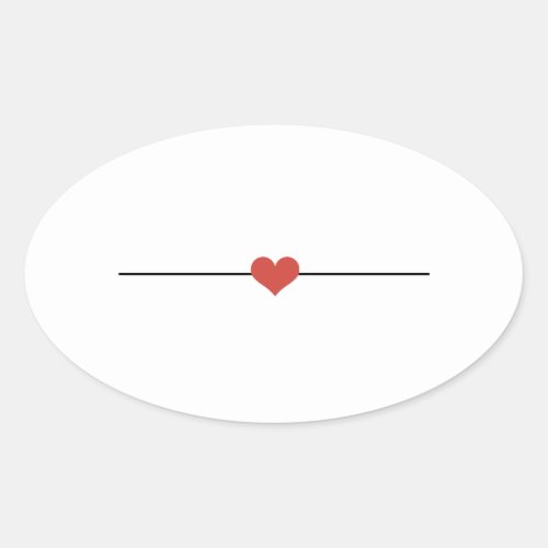 Modern white blank heart oval sticker