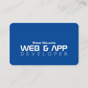 Modern white blue QR code Business Card
