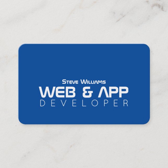 Modern white blue QR code Business Card (Front)