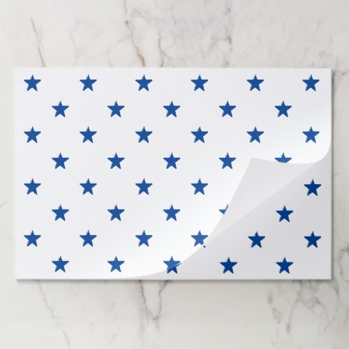 Modern white  blue stars pattern paper placemats