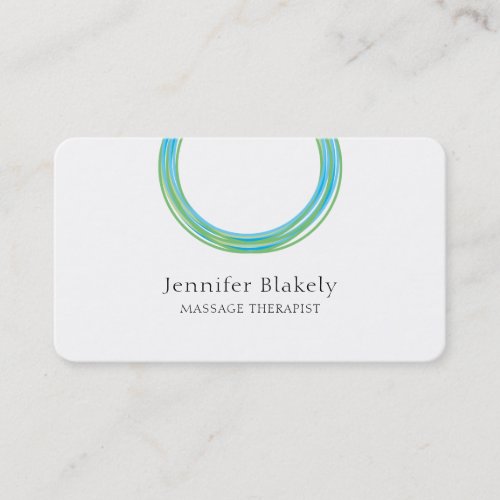 Modern White Blue Teal Energy Circle Appointment Card