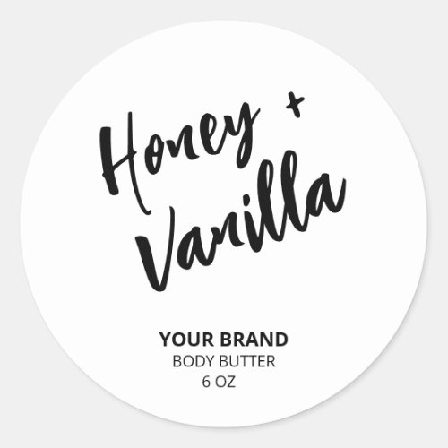 Modern White Body Butter Product Labels