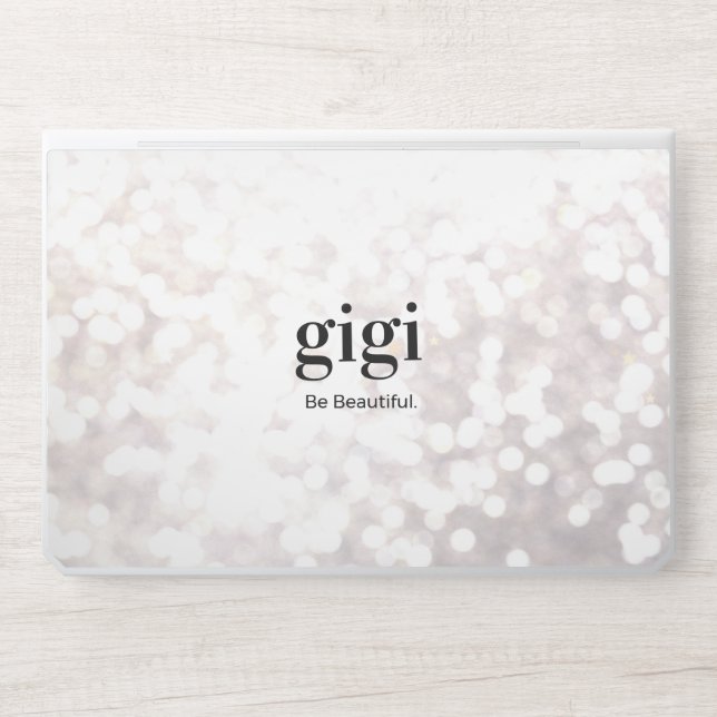 Modern White Bokeh Glitter HP Laptop Skin (Front)