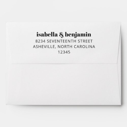Modern White Bold Typography Return Address Basic Envelope