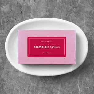 Modern White Border Editable Color Product Label