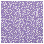 Modern White Botanical Leaf Pattern Royal Purple Fabric