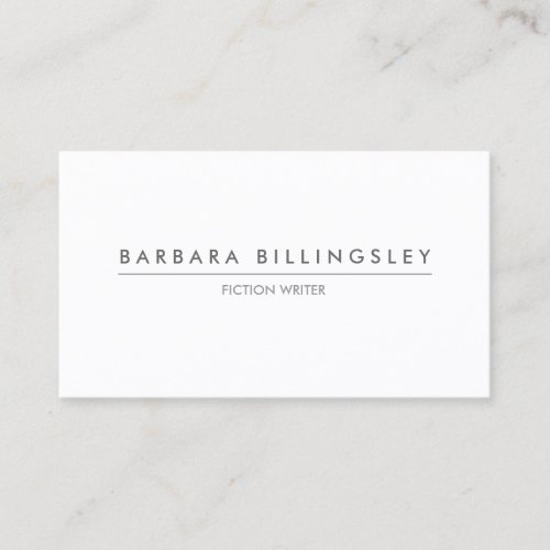 MODERN WHITE BUSINESS CARD FOR AUTHORS &amp; WRITERS