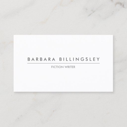 Customizable MODERN WHITE BUSINESS CARD FOR AUTHORS & WRITERS