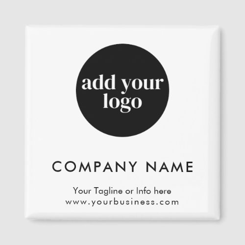 Modern White Business Custom Company Logo  Magnet