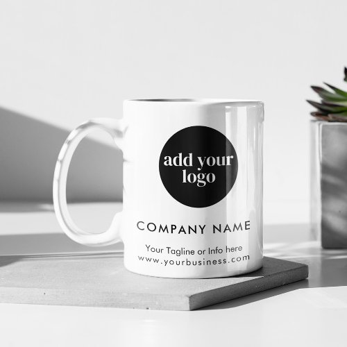 Modern White Business Custom Company Logo  Mug