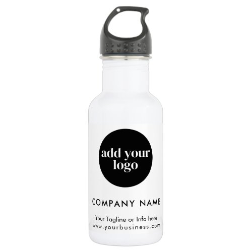 Modern White Business Custom Company Logo  Stainless Steel Water Bottle