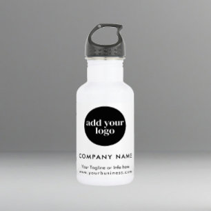 Modern White Business Custom Company Logo Stainless Steel Water Bottle