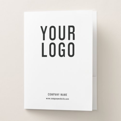 Modern White Business Logo Card Slot Pocket Folder