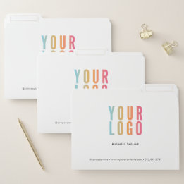 Modern White Business Logo File Folders