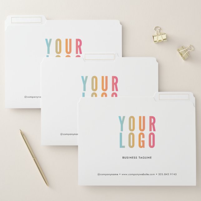 Modern White Business Logo File Folders (Set)