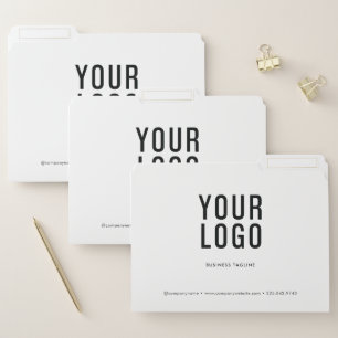Modern White Business Logo File Folders