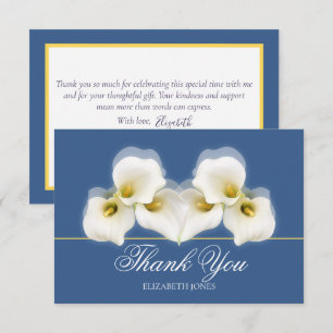 Modern White Calla Lilies Bridal Shower Thank You Card
