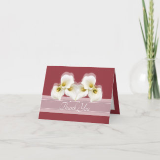 Modern White Calla Lilies Elegant Modern Thank You Card