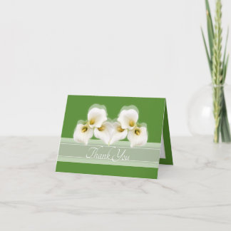 Modern White Calla Lilies Elegant Modern Thank You Card