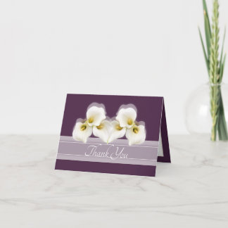 Modern White Calla Lilies Elegant Modern Thank You Card