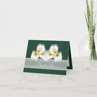 Modern White Calla Lilies Elegant Modern Thank You Card