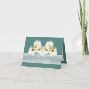 Modern White Calla Lilies Elegant Modern Thank You Card