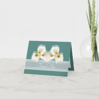 Modern White Calla Lilies Elegant Modern Thank You Card