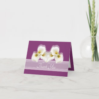 Modern White Calla Lilies Elegant Modern Thank You Card