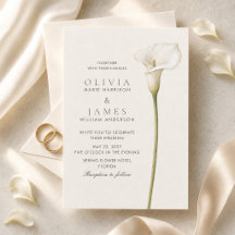 Modern White Calla Lily Minimalist Wedding