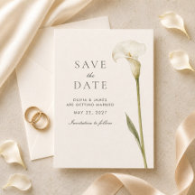 Modern White Calla Lily Minimalist Wedding