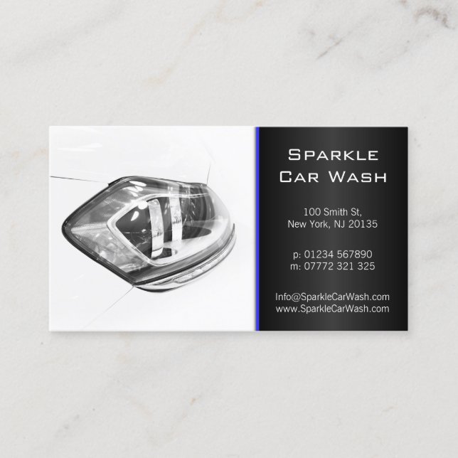 Modern White Car Headlamp Business Card (Front)
