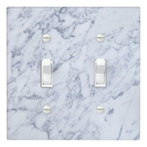 Modern White Carrara Marble Light Switch Cover