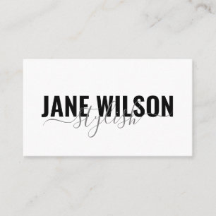 Modern White Chic Signature Business Card