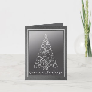 Modern White Christmas Tree Holiday Card