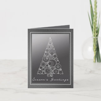 Modern White Christmas Tree Holiday Card