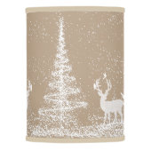 Modern White Christmas Trees & Deer Lamp Shade (Front)