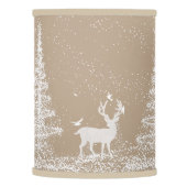 Modern White Christmas Trees & Deer Lamp Shade (Left)