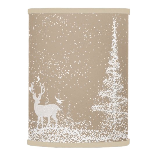 Modern White Christmas Trees & Deer Lamp Shade (Right)