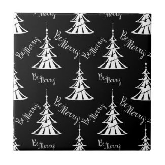 Modern White Christmas Trees on Black